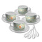 Teal Ribbons & Labels Tea Cup - Set of 4 (Personalized)