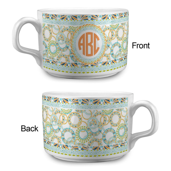 Teal Ribbons & Labels Tea Cup - Single Apvl