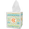 Teal Ribbons & Labels Tissue Box Cover (Personalized)