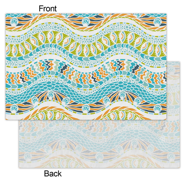 Teal Ribbons & Labels Tissue Paper - Heavyweight - Small - Front & Back