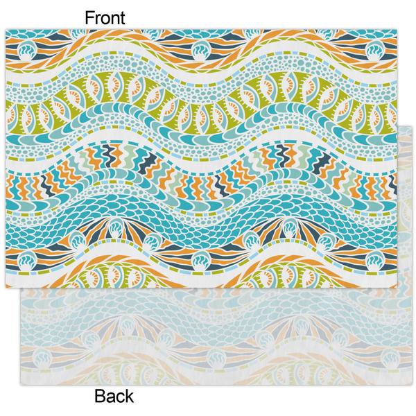 Teal Ribbons & Labels Tissue Paper - Heavyweight - XL - Front & Back