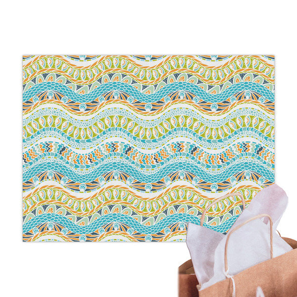 Teal Ribbons & Labels Tissue Paper Sheets - Main