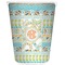 Teal Ribbons & Labels Trash Can White