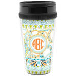 Teal Ribbons & Labels Acrylic Travel Mug without Handle (Personalized)