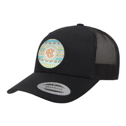 Teal Ribbons & Labels Trucker Hat - Black (Personalized)