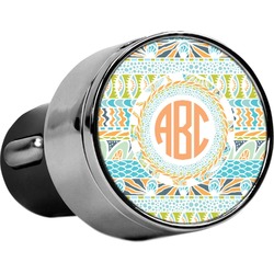 Teal Ribbons & Labels USB Car Charger (Personalized)