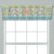 Teal Ribbons & Labels Valance - Closeup on window