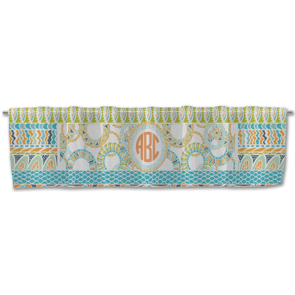 Teal Ribbons & Labels Valance - Front