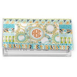 Teal Ribbons & Labels Vinyl Checkbook Cover (Personalized)