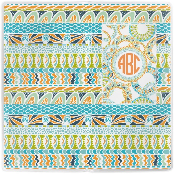 Teal Ribbons & Labels Vinyl Document Wallet - Apvl