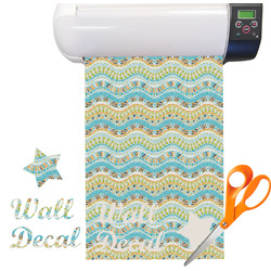 Teal Ribbons & Labels Vinyl Sheet (Re-position-able)