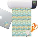 Teal Ribbons & Labels Sticker Vinyl Sheet (Permanent)