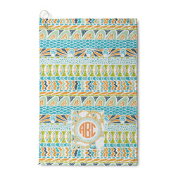 Teal Ribbons & Labels Waffle Weave Golf Towel (Personalized)