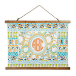 Teal Ribbons & Labels Wall Hanging Tapestry - Wide (Personalized)