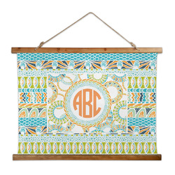 Teal Ribbons & Labels Wall Hanging Tapestry - Wide (Personalized)