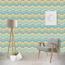 Teal Ribbons & Labels Wallpaper & Surface Covering