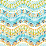 Teal Ribbons & Labels Wallpaper & Surface Covering (Peel & Stick 24"x 24" Sample)