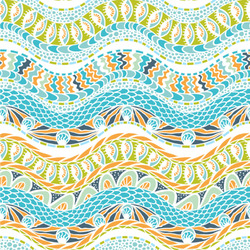 Teal Ribbons & Labels Wallpaper & Surface Covering (Water Activated 24"x 24" Sample)