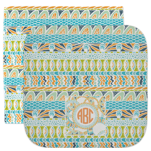 Custom Teal Ribbons & Labels Facecloth / Wash Cloth (Personalized)