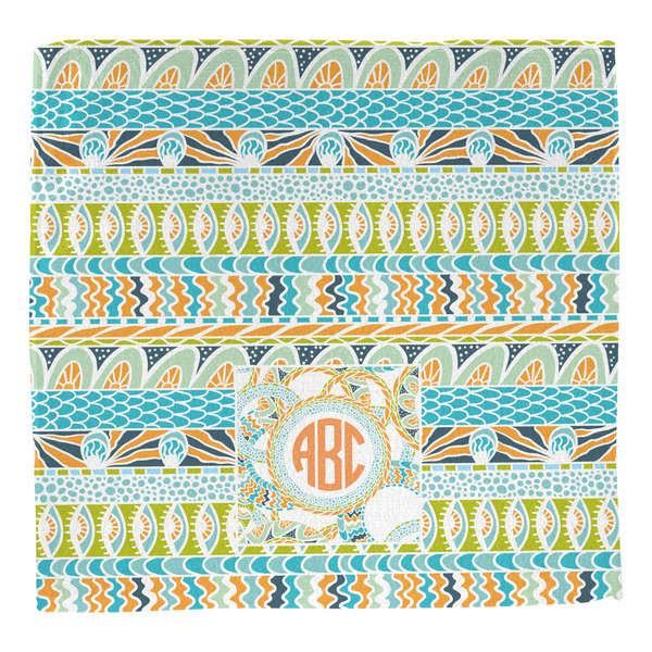 Teal Ribbons & Labels Washcloth - Front - No Soap