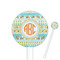 Teal Ribbons & Labels 5.5" Round Plastic Stir Sticks - White - Single Sided (Personalized)
