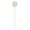 Teal Ribbons & Labels White Plastic 5.5" Stir Stick - Round - Single Stick