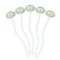 Teal Ribbons & Labels White Plastic 7" Stir Stick - Oval - Fan