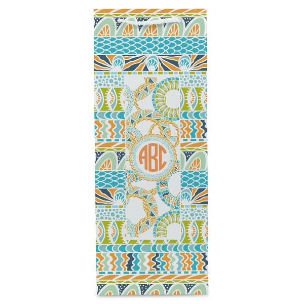 Teal Ribbons & Labels Wine Gift Bag - Matte - Front