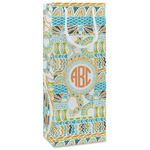 Teal Ribbons & Labels Wine Gift Bags - Matte (Personalized)