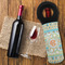 Teal Ribbons & Labels Wine Tote Bag - FLATLAY