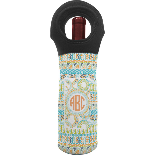 Custom Teal Ribbons & Labels Wine Tote Bag (Personalized)