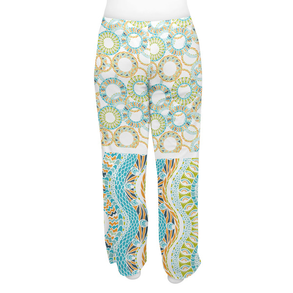 Teal Ribbons & Labels Women's Pj on model - Back