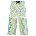 Teal Ribbons & Labels Womens Pajama Pants - S