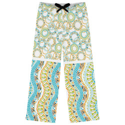 Teal Ribbons & Labels Womens Pajama Pants - S