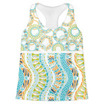 Teal Ribbons & Labels Womens Racerback Tank Top - X Large
