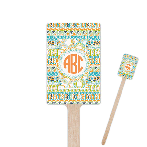 Custom Teal Ribbons & Labels Rectangle Wooden Stir Sticks (Personalized)