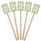 Teal Ribbons & Labels Wooden 6.25" Stir Stick - Rectangular - Fan View