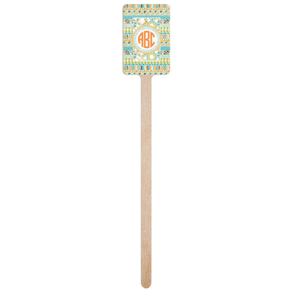 Teal Ribbons & Labels Wooden 6.25" Stir Stick - Rectangular - Single Stick
