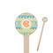 Teal Ribbons & Labels Wooden 6" Stir Stick - Round - Closeup