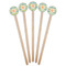 Teal Ribbons & Labels Wooden 6" Stir Stick - Round - Fan View