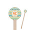 Teal Ribbons & Labels 7.5" Round Wooden Stir Sticks - Single Sided (Personalized)