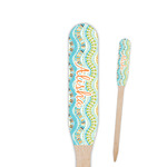 Teal Ribbons & Labels Paddle Wooden Food Picks (Personalized)