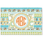 Teal Ribbons & Labels Woven Mat (Personalized)