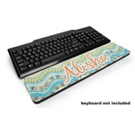 Teal Ribbons & Labels Keyboard Wrist Rest (Personalized)
