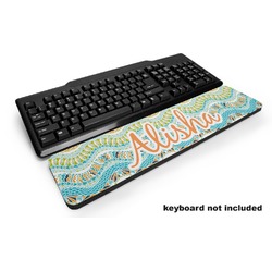 Teal Ribbons & Labels Keyboard Wrist Rest (Personalized)