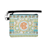Teal Ribbons & Labels Wristlet ID Case w/ Monogram