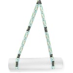 Teal Ribbons & Labels Yoga Mat Strap (Personalized)
