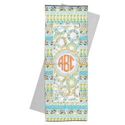 Teal Ribbons & Labels Yoga Mat Towel (Personalized)