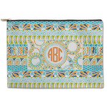Teal Ribbons & Labels Zipper Pouch - Large - 12.5"x8.5" (Personalized)