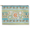 Teal Ribbons & Labels Zipper Pouch Large (Front)